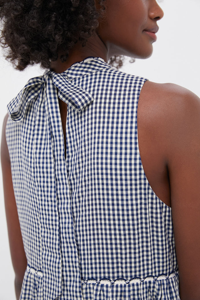 Navy Gingham Morgan Dress