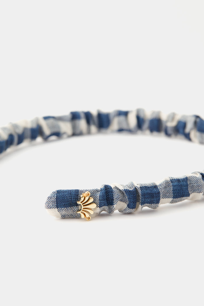 Navy Jessie Gingham Headband