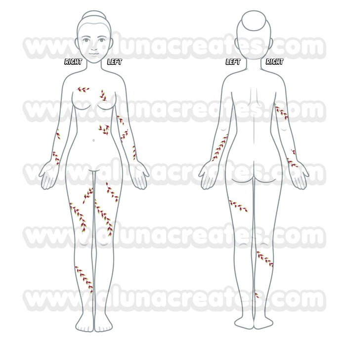 Nezuko Kamado - Demon Slayer | READY TO PRINT .PDF TATTOOS | FULL SET - AlunaCreates