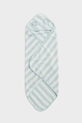 Pastel Green Stripe Baby Critter Towel Wrap