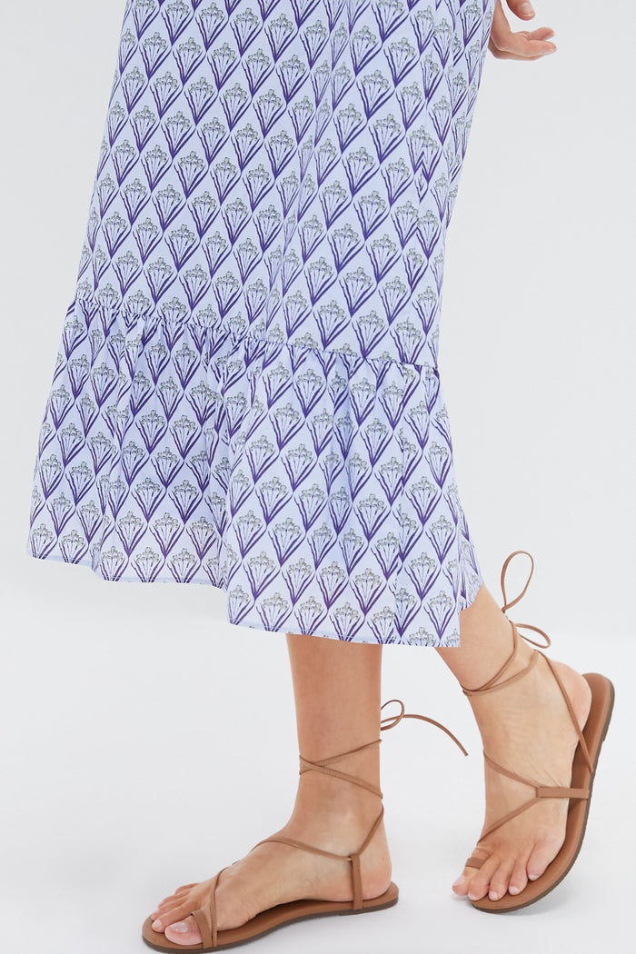 Periwinkle Trellis Floral Mimi Midi Dress