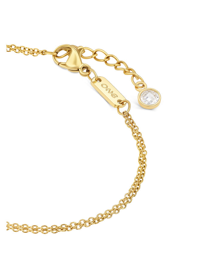 Pulseira One Lucky Flower Crystal Gold
