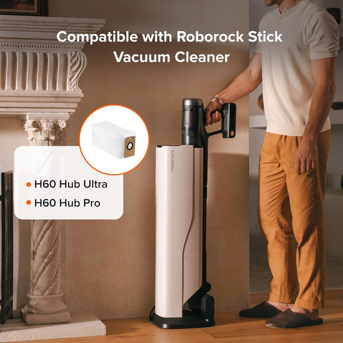 Roborock 12 Packs Disposable Dust Bags for H60 Hub Ultra and H60 Hub Pro Cordless Vacuum Cleaner