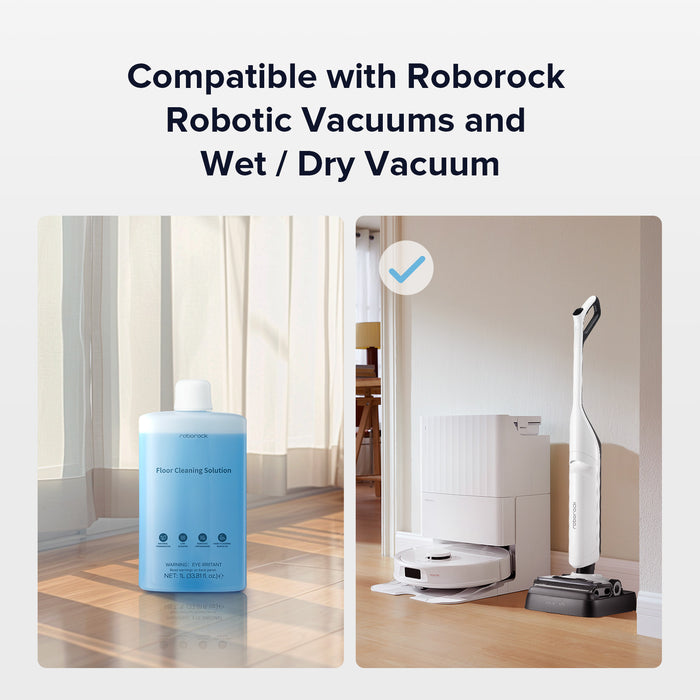 Roborock Floor Cleaning Solution Compatible Robot Vacuum Cleaners with Mopping and Wet & Dry Vacuum, 1L, 33.8 Fl. OZ