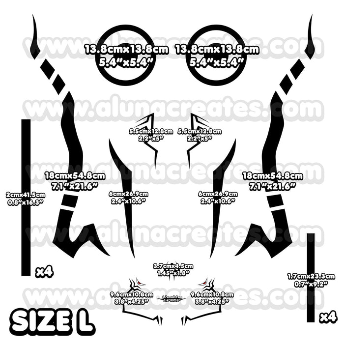 Ryomen Sukuna - Jujutsu Kaisen | Temporary Tattoos | FULL SET - AlunaCreates