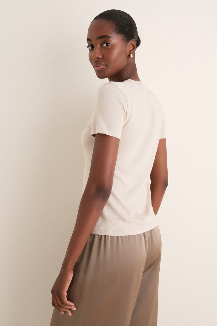 Sandstone Cashmere Silk Katie Tee