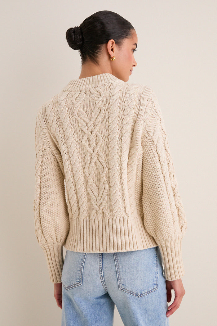 Sandstone Cotton Colette Cardigan