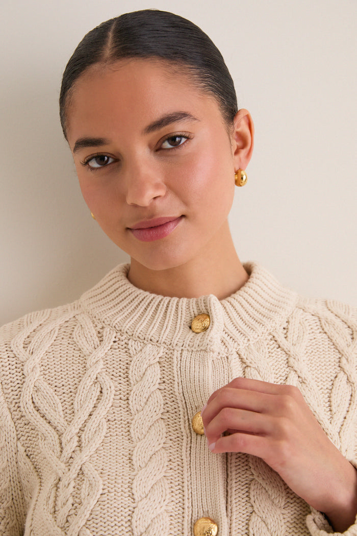 Sandstone Cotton Colette Cardigan