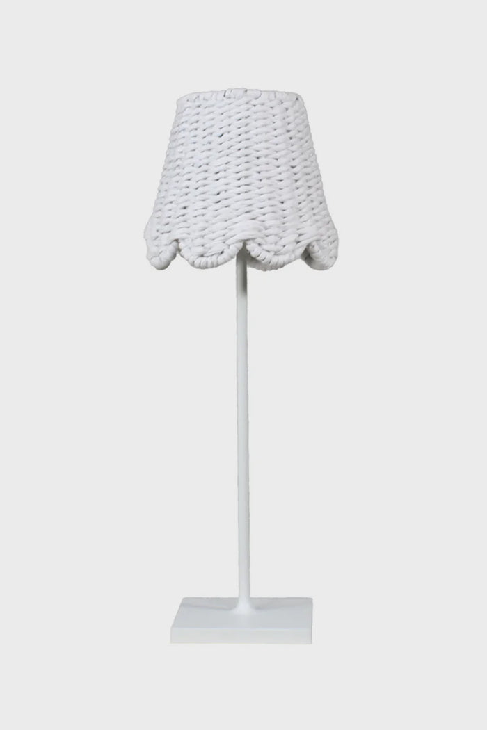 Scalloped Twisted White Paper Zafferano Lampshade