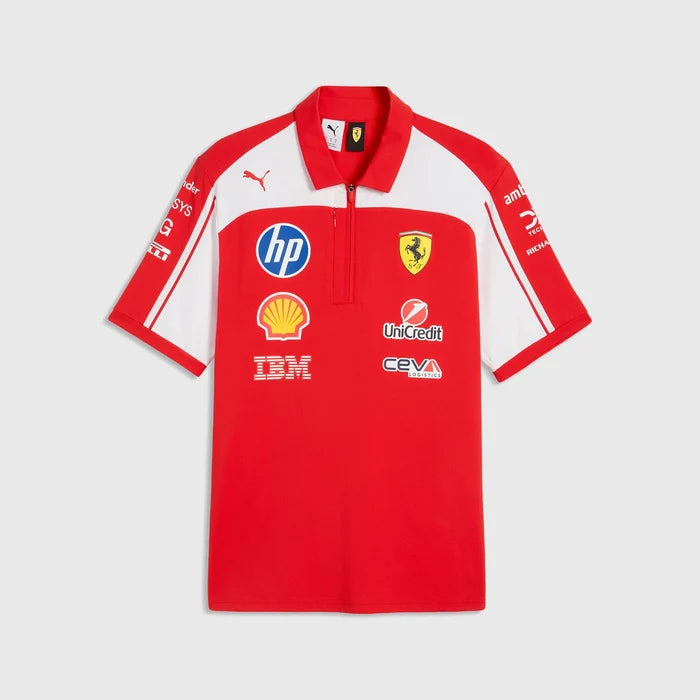 Scuderia Ferrari F1 Authentic Team Polo Shirt Red