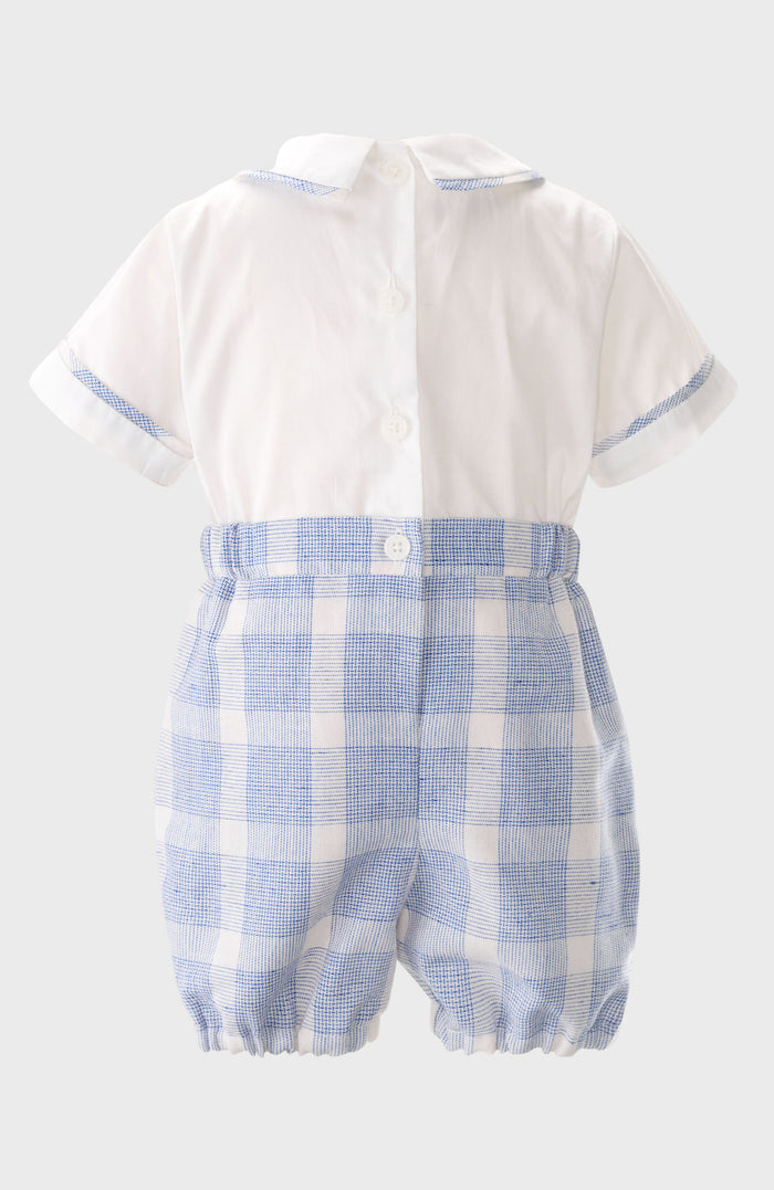Seersucker Check Short Romper