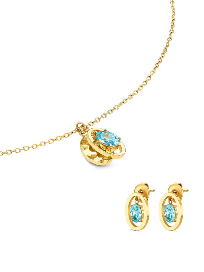 Set Colar & Brincos One Birthstone Dezembro