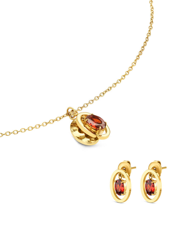 Set Colar & Brincos One Birthstone Janeiro