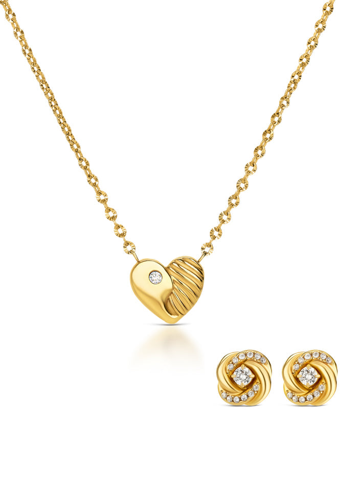 Set Colar & Brincos One Eternal Gold - OJSET23G