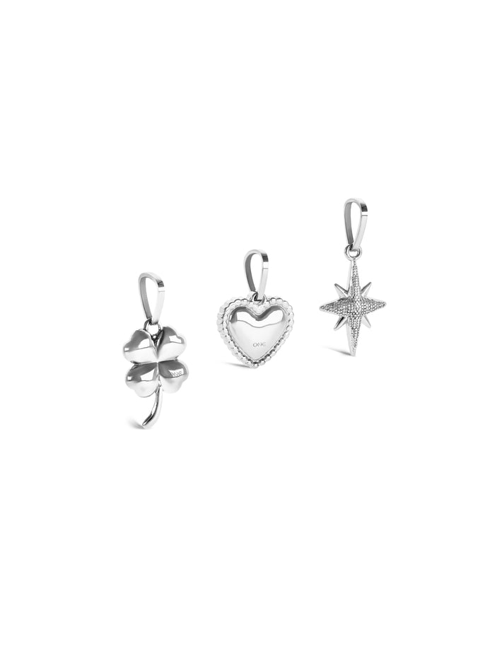 Set Colar & Charmes One Trinity Silver - OJSET01S