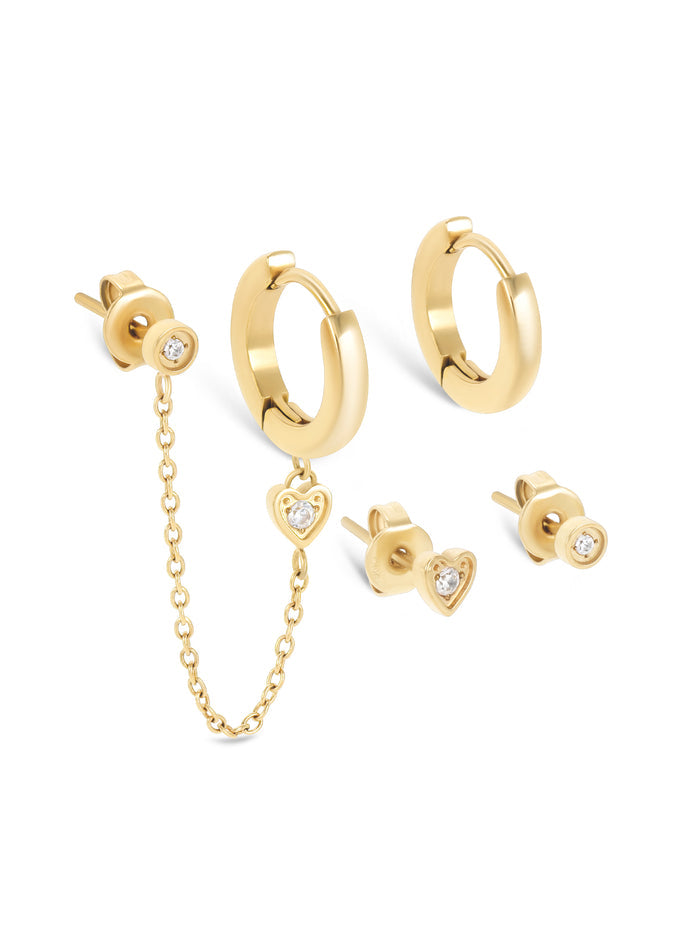 Set de Brincos One Golden Four - OJSEGF03G