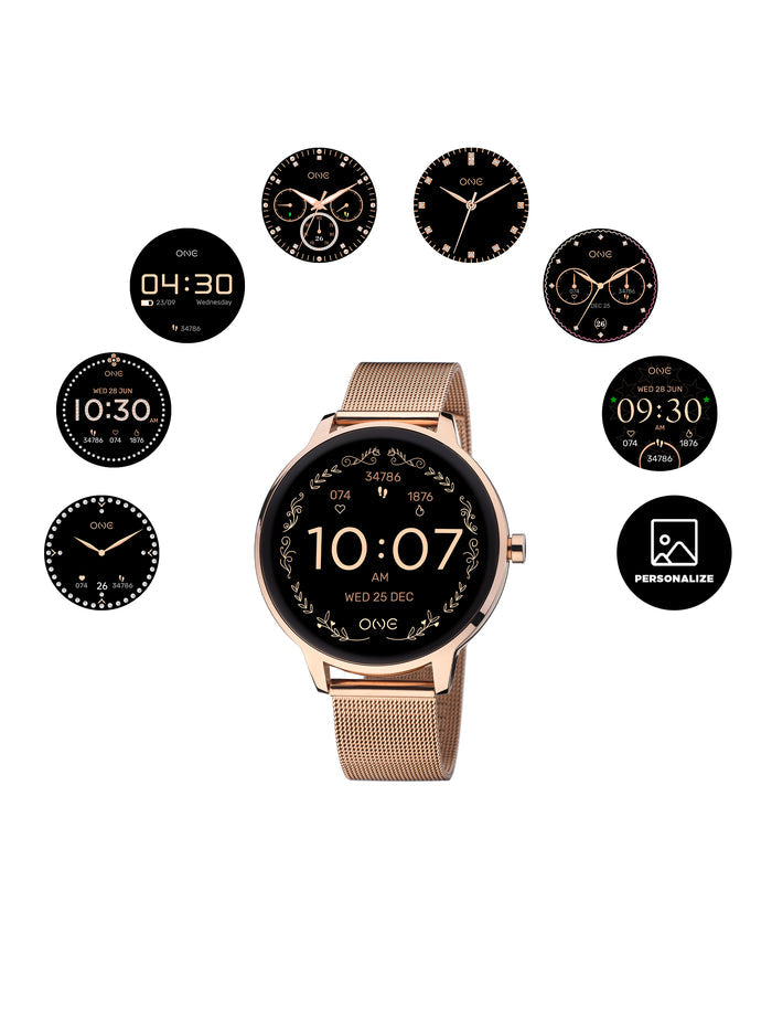Smartwatch One QueenCall Rosegold Mesh - OSW0027RM32D