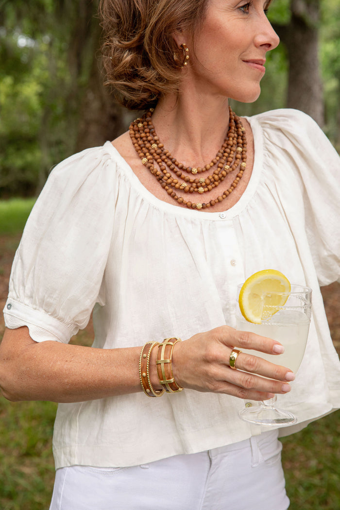 Teak Gaia Hinged Bangle