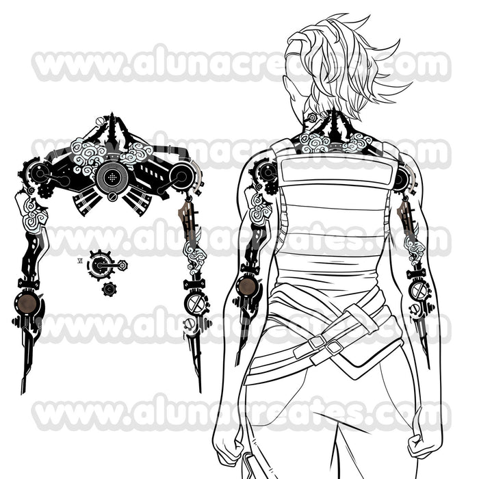 Vi - Arcane | READY TO PRINT .PDF TATTOOS | FULL BACK - AlunaCreates