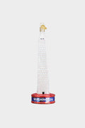 The Old World Christmas Washington Monument ornament features a red base labeled "Washington," making it a unique addition to your glass Christmas ornaments collection.