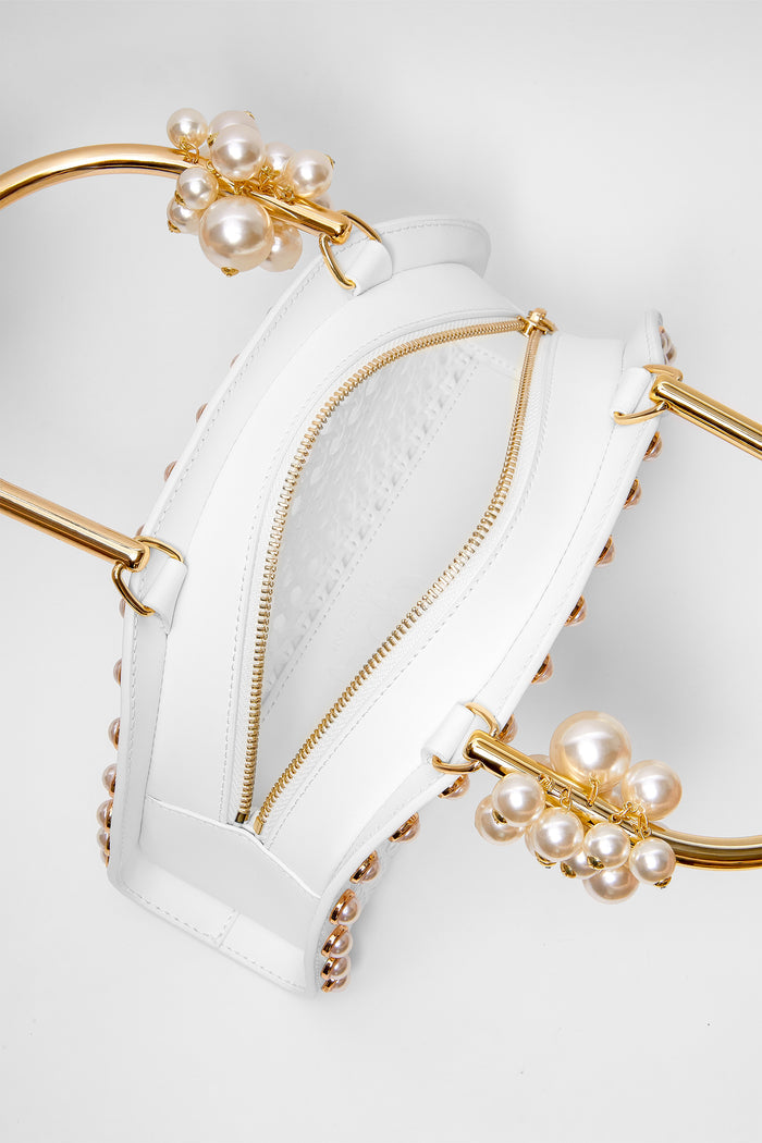 White Ellie Pearl Satchel