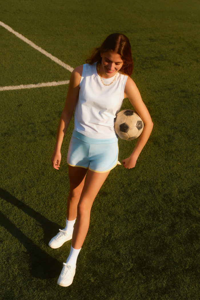 White Performance Cotton Sasha Tank