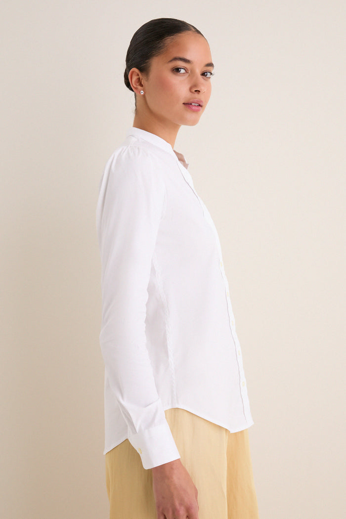 White Puffed Shoulder Shirt