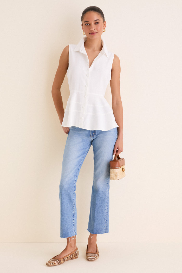 White Sleeveless Ashlen Blouse