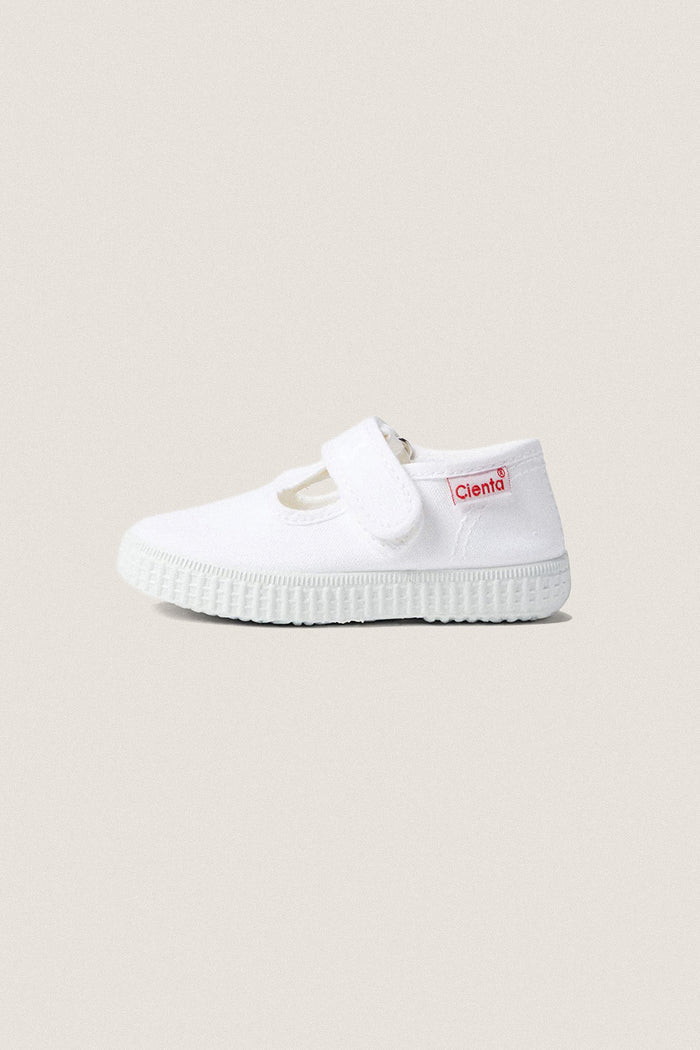 White Velcro T-Straps