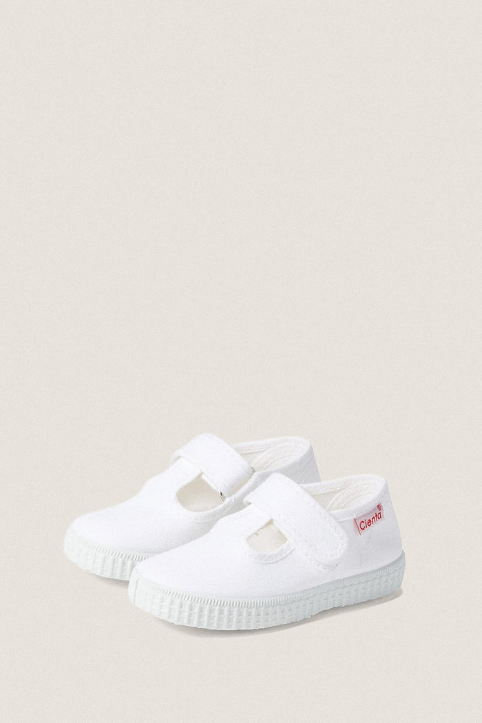 White Velcro T-Straps